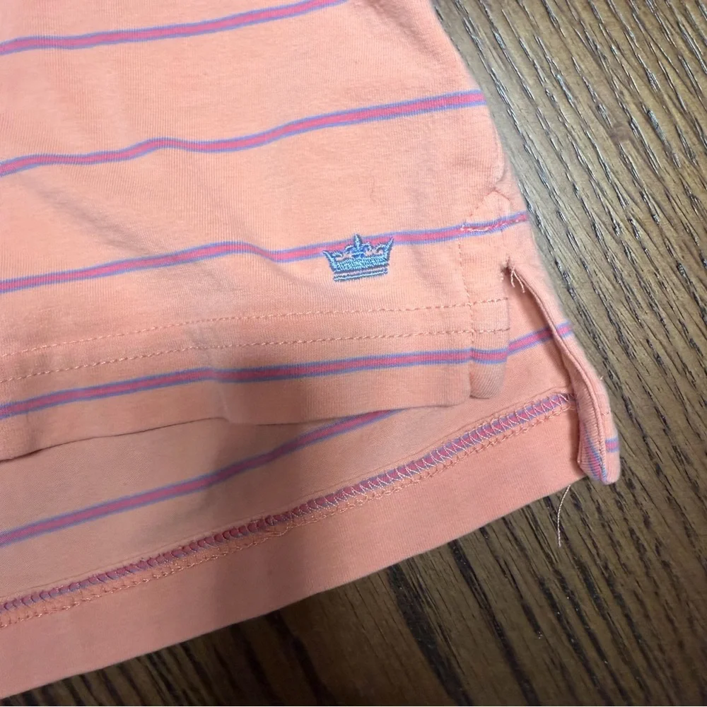 Peter Millar Men's Peach Stripe Polo Shirt L - Picture 2 of 4